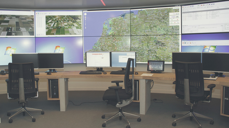 Image of the alarm center running on multiple screens