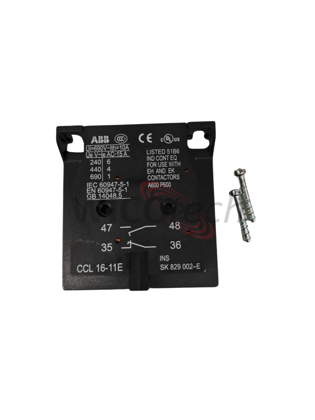 Aux. cont for ABB contactor CCL16-11E